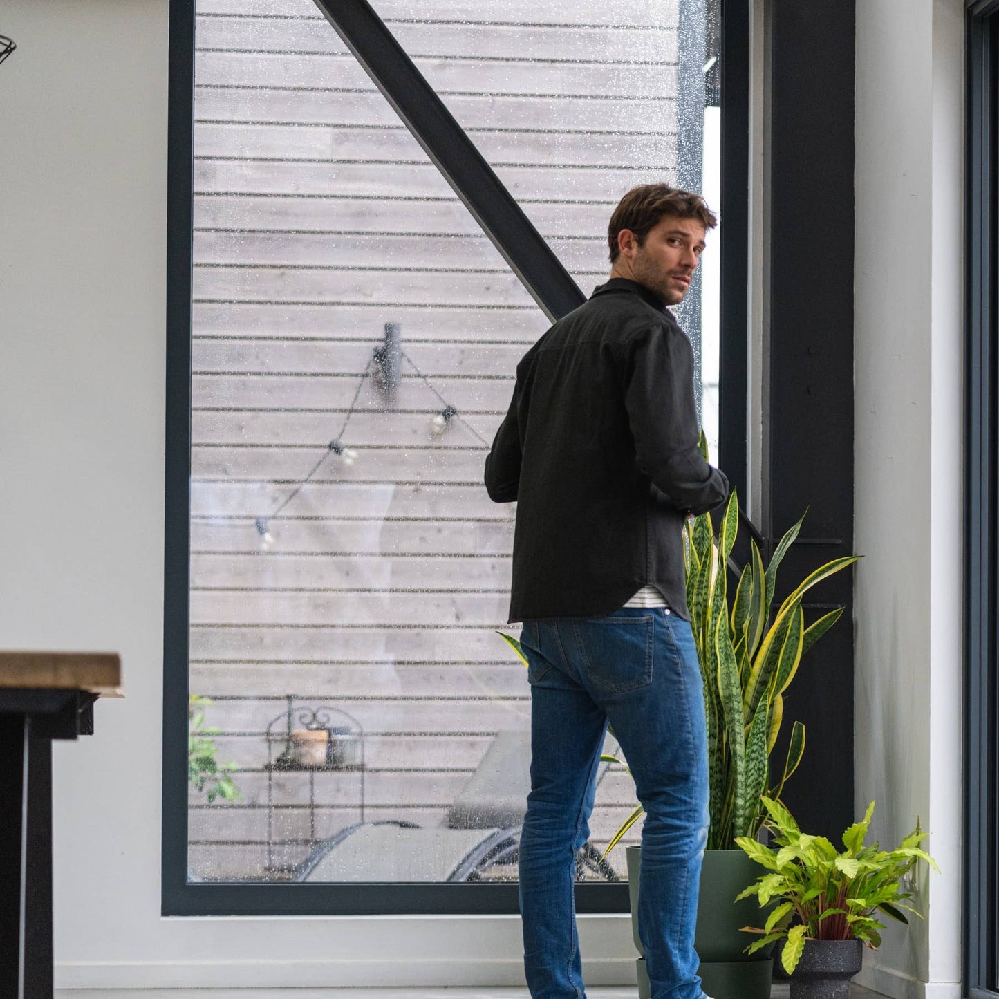 Chemise en denim noir