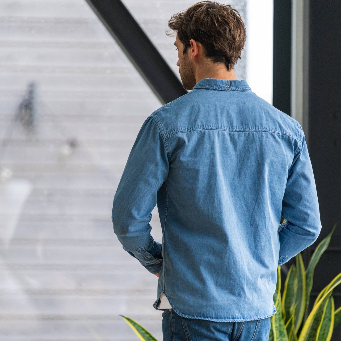 Chemise en denim bleu clair