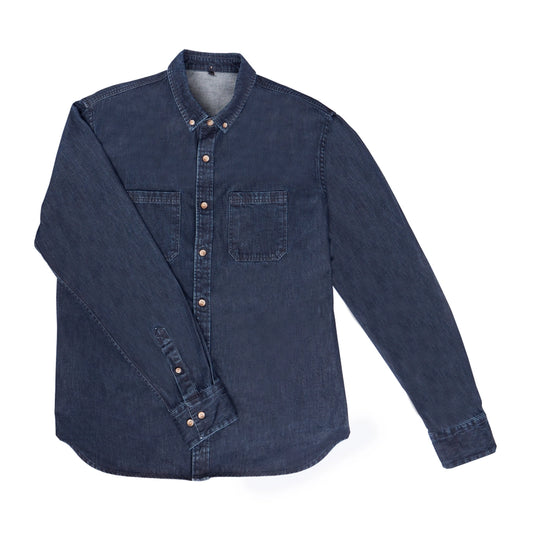 PRECOMMANDE - Chemise en denim bleu foncé